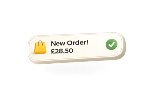 New order notification appearing on a restaurant owner's phone